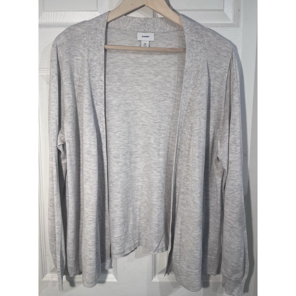 Old Navy 1X Plus‎ Light Gray Heather Open Front Cardigan Lightweight Knit
